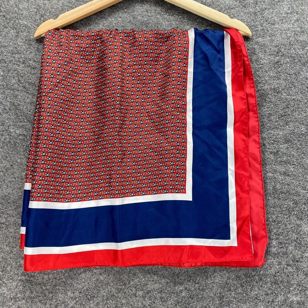 Vineyard Vines Scarf Women Red Monkey Print Rectangle Silk Multifunctional